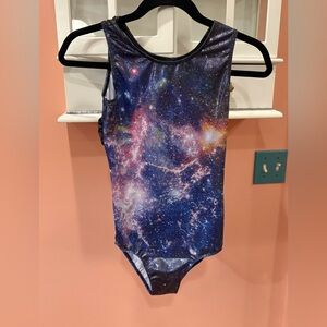 Galaxy Print Kids One Piece leotard size 12